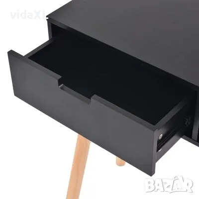 vidaXL Конзолна маса, иглолистна дървесина масив, 80x30x72 cм, черна(SKU:244738), снимка 4 - Маси - 48823205