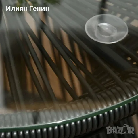 Outsunny Градинска маса от ратан, странична маса, стъклен плот, PE ратан, 40 см x 40 см x 42 см, снимка 3 - Градински мебели, декорация  - 50366061