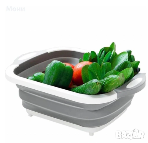 Многофункционална сгъваема дъска за рязане - леген с тапа