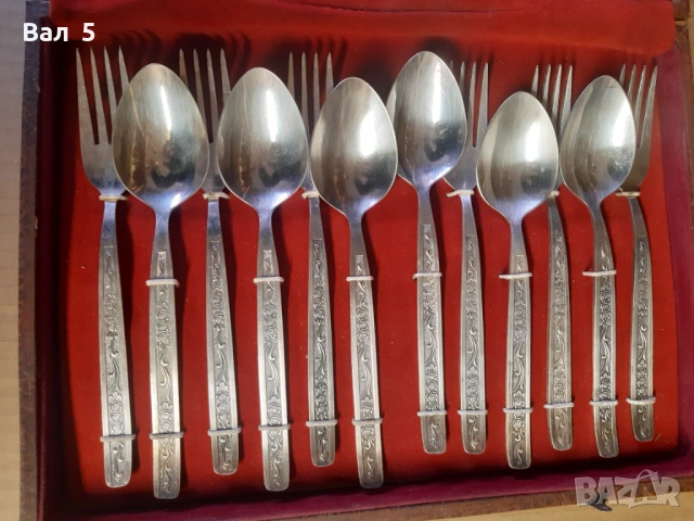 Стари посребрени прибори за хранене , мелхиор - СССР, снимка 3 - Антикварни и старинни предмети - 53912146