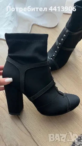 Черни дамски боти, снимка 2 - Дамски боти - 50023692