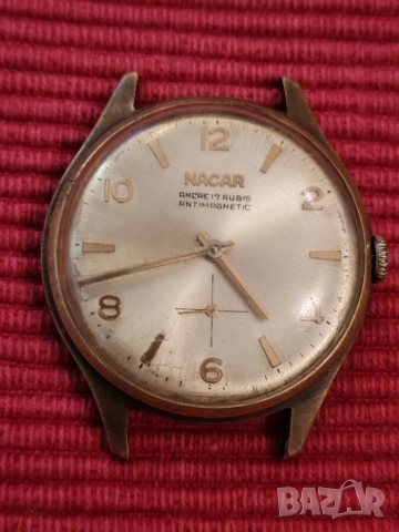 Винтидж механичен, мъжки часовник NACAR, Швейцария. , снимка 3 - Мъжки - 50973603