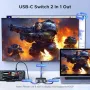 Нов UGREEN Превключвател USB-C 4K | 2 лаптопа 1 монитор | HDMI адаптер, снимка 2