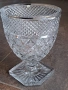 масивна кристална фасетирана ваза със столче Bohemia , снимка 1