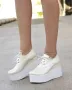 Обувки на платформа - бяла перла - 120K, снимка 2