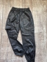 Нови висока талия черни разкошни мека кожа кожени дълги елегантни ежедневни панталони  карго стил ., снимка 1