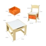 Детски комплект маса и столове с кутии за съхранение и двустранен плот (черен и бял) COSTWAY, снимка 5
