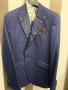 Стилен мъжки тъмносин официален костюм M-L/ 52 + РИЗА и АКСЕСОАРИ, снимка 4