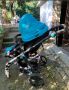 Синя бебешка количка + чанта и покривало, снимка 3