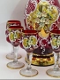 Murano Italy   Circa 1957  Bischoff Cordials Venetian Italian set with  Ruby Red end 18 k Код P1662, снимка 8