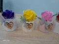 керамична кашпа със сапунено цвете, снимка 2