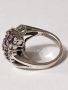 Красив италиански сребърен пръстен с Аметисти и марказити , снимка 1 - Пръстени - 45479083