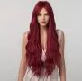 Дълга червена коса перука с бретон – Дължина : 76 см - Термоустойчива, снимка 1