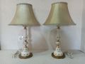 Комплект от две много големи старинни порцеланови лампи - лампа, снимка 1 - Антикварни и старинни предмети - 45111366