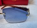 Cartier висок клас слънчеви очила Мъжки Дамски слънчеви с дървени дръжки, снимка 18