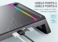 Стойка за монитор MOOJAY Riser за бюро RGB светлини за игри с USB 3.0 и 2.0 хъб, снимка 10