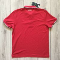 НОВА оригинална памучна червена поло тениска с яка HUGO BOSS размер L от Германия, снимка 8 - Тениски - 46065206