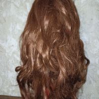 Дълга кестенява чуплива перука, снимка 5 - Аксесоари за коса - 45088416