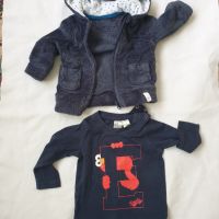 Горнище с ушички 2-6 месеца+ блуза, снимка 1 - Бебешки якета и елеци - 45527081