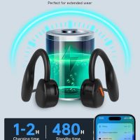 Безжични Bluetooth слушалки с отворено ухо ANCwear, 27g леки и 8 часа време за възпроизвеждане, IP67, снимка 5 - Безжични слушалки - 45375336