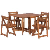 Сгъваем дървен градински комплект маса с 4 стола-дърво меранти-НАЛИЧЕН, снимка 3 - Градински мебели, декорация  - 45446929