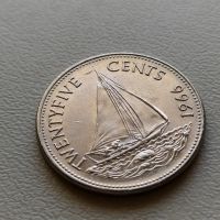 25 цента 1966 Бахами - Бахамски острови, снимка 1 - Нумизматика и бонистика - 45195150