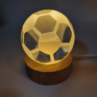 LED Светеща кристална топка/лампа, 3D сензорна - Футболна топка, снимка 2 - Настолни лампи - 45035014