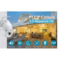 PTZ външна камера за наблюдение 5MP безжична IP външна камера WLAN, 30 m нощно виждане в цвят, снимка 2 - IP камери - 45012033