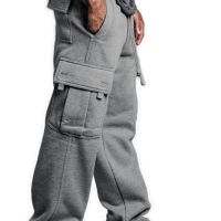 Мъжки едноцветни карго панталони с много джобове и свободна кройка, 4цвята , снимка 3 - Панталони - 45659237