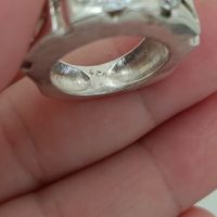 красив сребърен пръстен с камъни, снимка 5 - Пръстени - 45455725