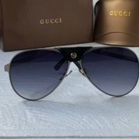 Gucci 2024 мъжки слънчеви очила авиатор с кожа 5 цвята, снимка 7 - Слънчеви и диоптрични очила - 45591492