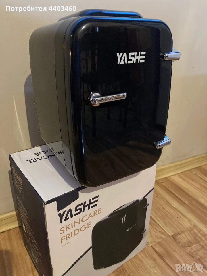 Мини хладилник YASHE Mini Fridge 4 литра 220V-12V DC Черен, снимка 1