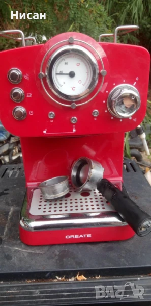 еспресо машина, CREATE, Thera Retro, червена, снимка 1
