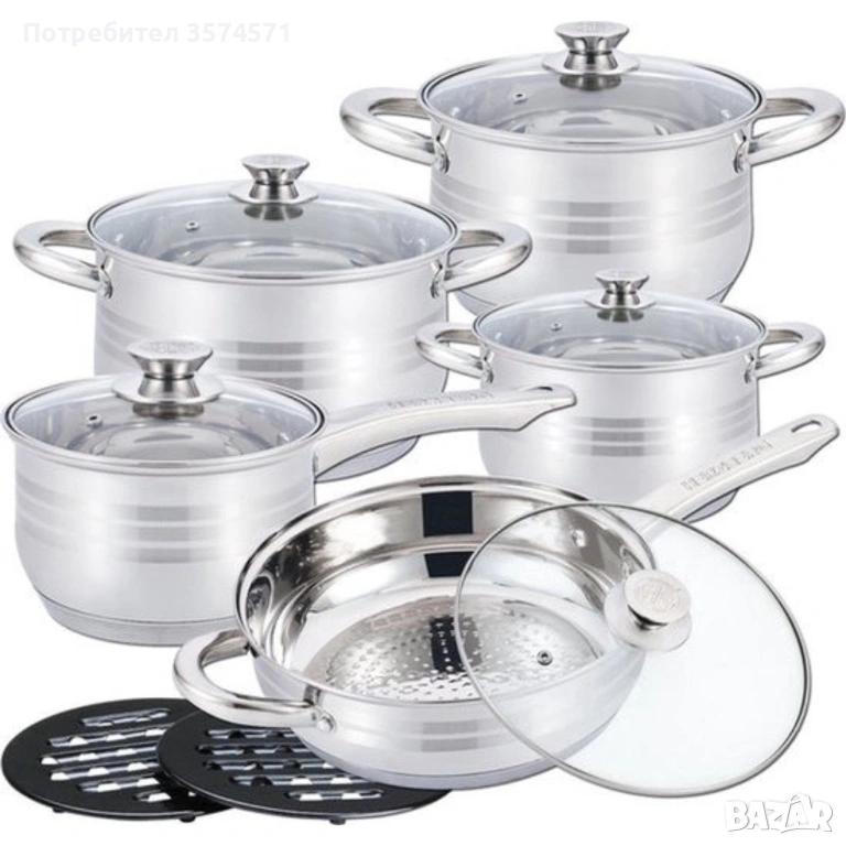 Комплект съдове за готвене 12 части Cheffinger, снимка 1