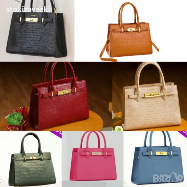 Дамска чанта с кроко текстура – изисканост и стил за всяка модерна жена, снимка 1