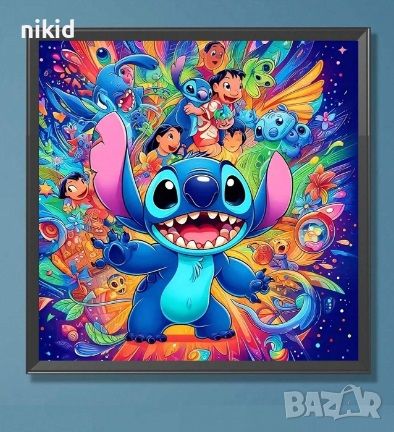 Стич stitch детски 5D гоблен диамантен гоблен картина мозайка за направа по схема с камъчета, снимка 1