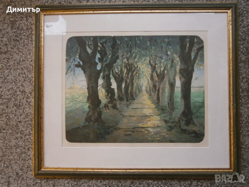 Майсторска литография 72х62см., снимка 1