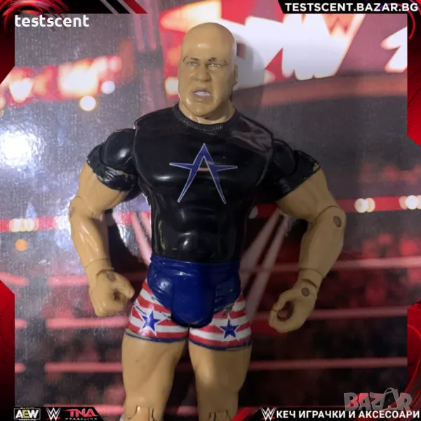 Екшън фигура WWE Kurt Angle Кърт Енгъл Jakks играчка олимпийски медалист Ruthless Aggression  2005 , снимка 1