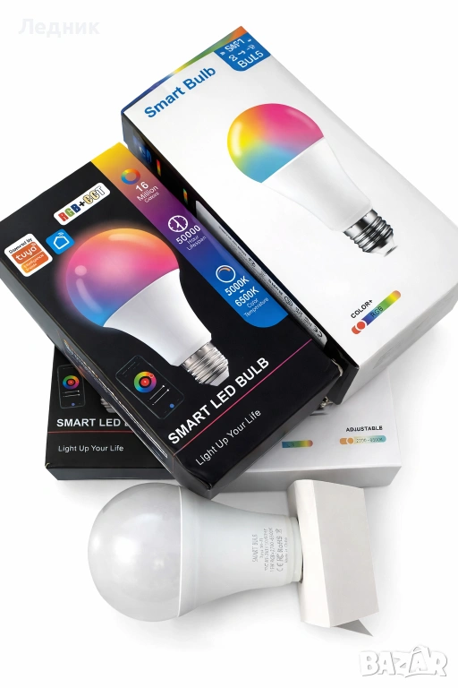 15W Wi-Fi Smart LED Крушка E27 RGBCW – Tuya / Google Home / Alexa, снимка 1