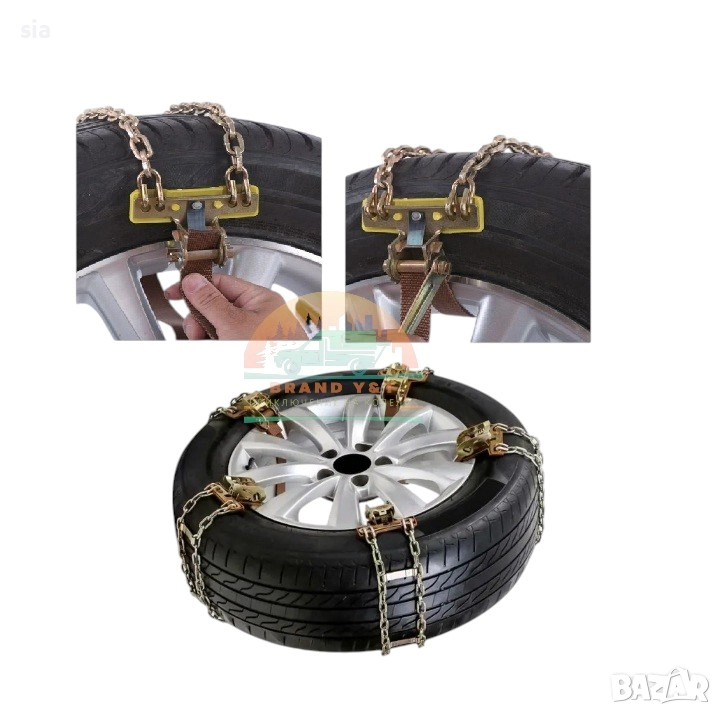 Вериги за гуми, Двойни вериги за лед и сняг, за джанти, от 185 до 265мм, 8бр, снимка 1