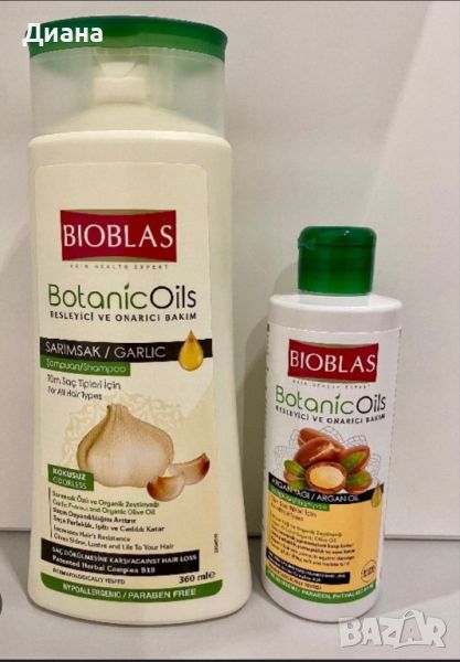 Шампоан BIOBLAS BOTANIC с чесън против косопад 360 мл + подарък, снимка 1