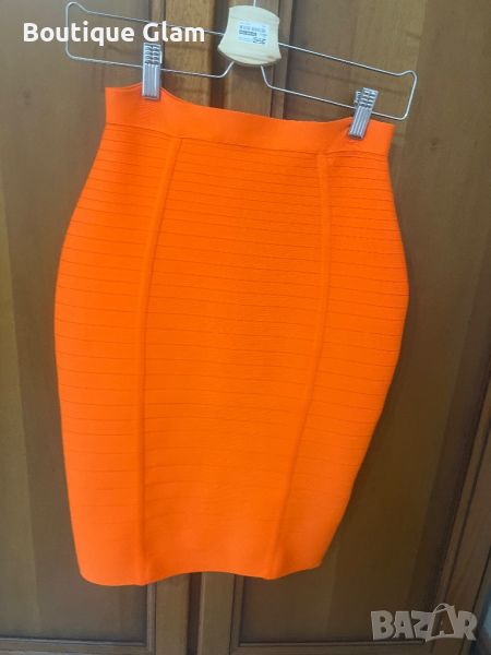 Оранжева рипсена пола с цип, снимка 1