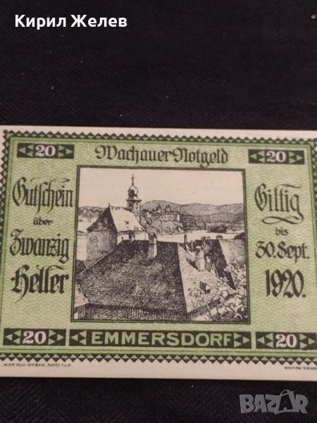 Банкнота НОТГЕЛД 20 хелер 1920г. Австрия перфектно състояние за КОЛЕКЦИОНЕРИ 45008, снимка 1