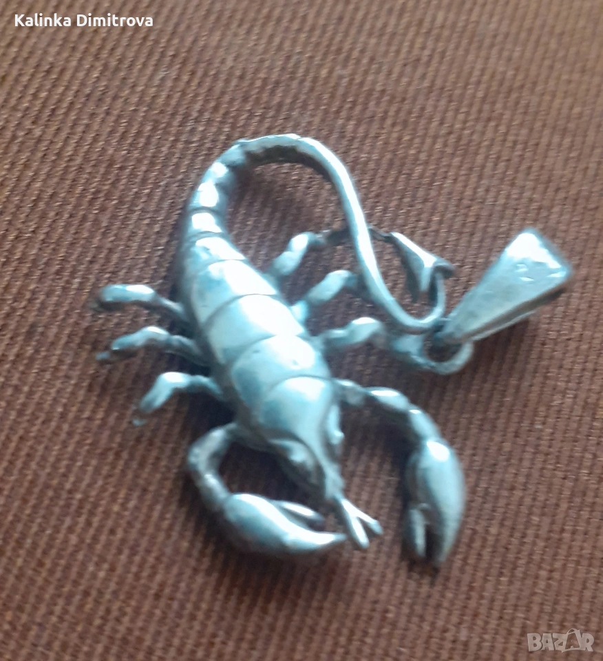 Сребърна висулка-зодия Скорпион., снимка 1