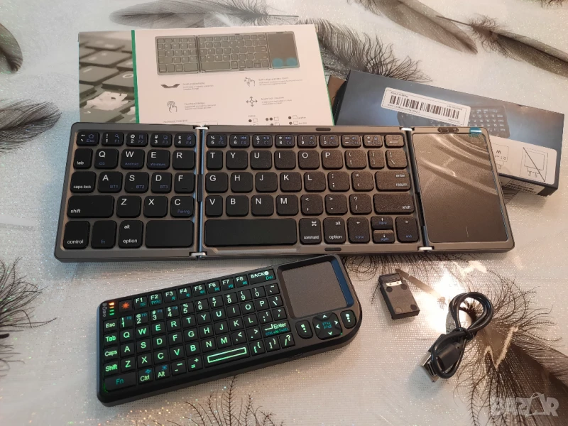 Безжични мини блутут клавиатури за смартфони и таблети + USB кабел, снимка 1