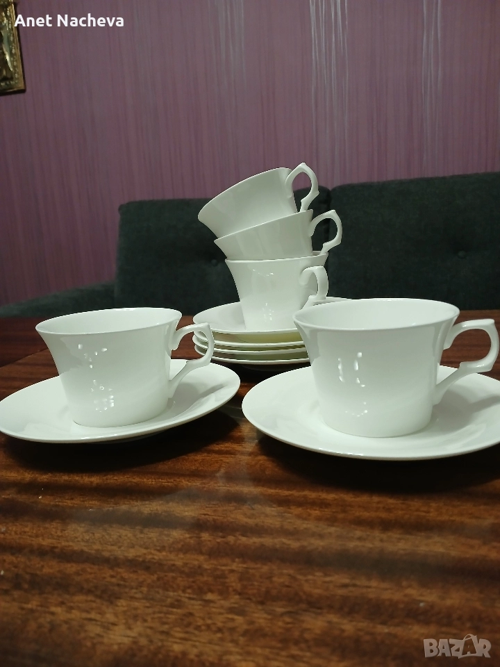 Сервиз за кафе или чай, бял, снимка 1