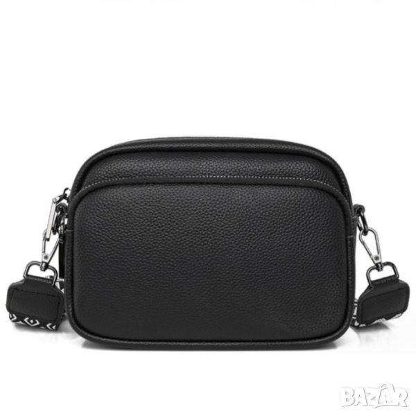 Малка дамска чанта от естествена кожа Black 1225, снимка 1