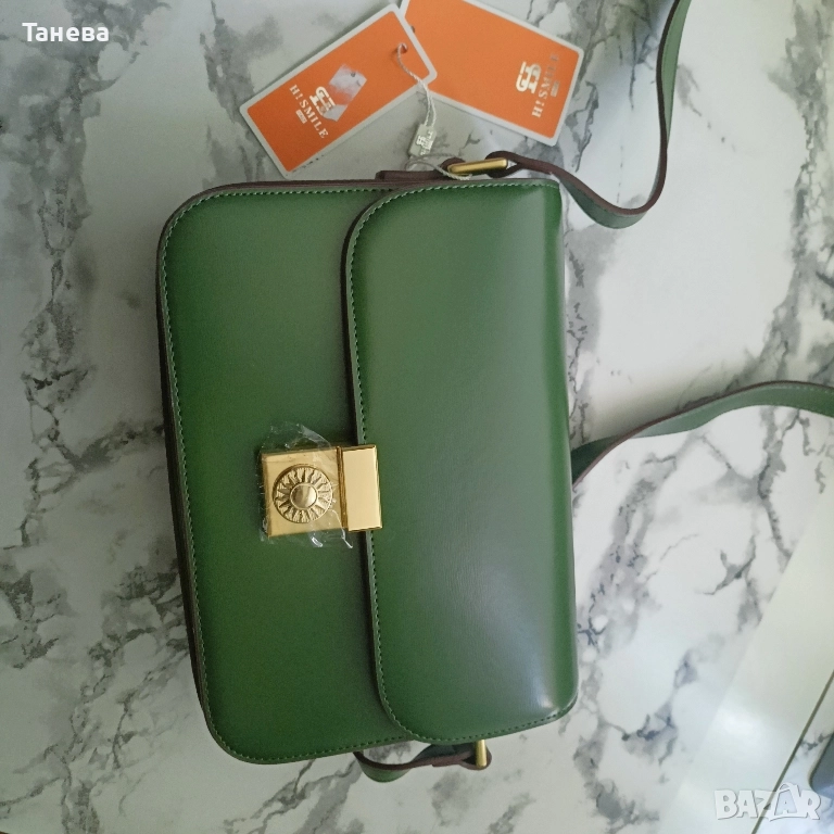 Дамска чанта маслено зелена, снимка 1