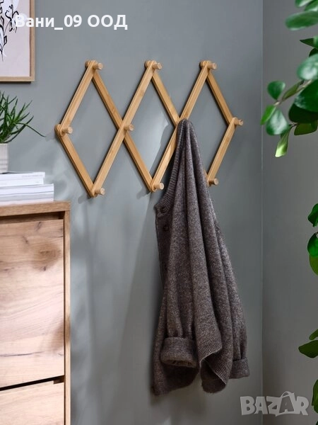 Бамбукова закачалка за стена, снимка 1
