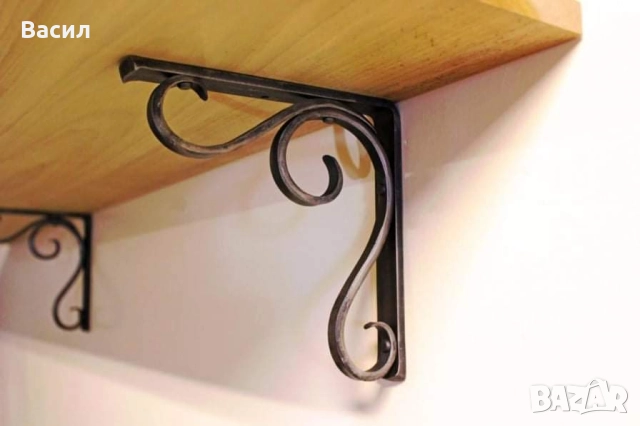 Конзоли , рафтодържачи стойки и ъгли за рафтове и етажерки от ковано желязо, снимка 3 - Други стоки за дома - 52475327